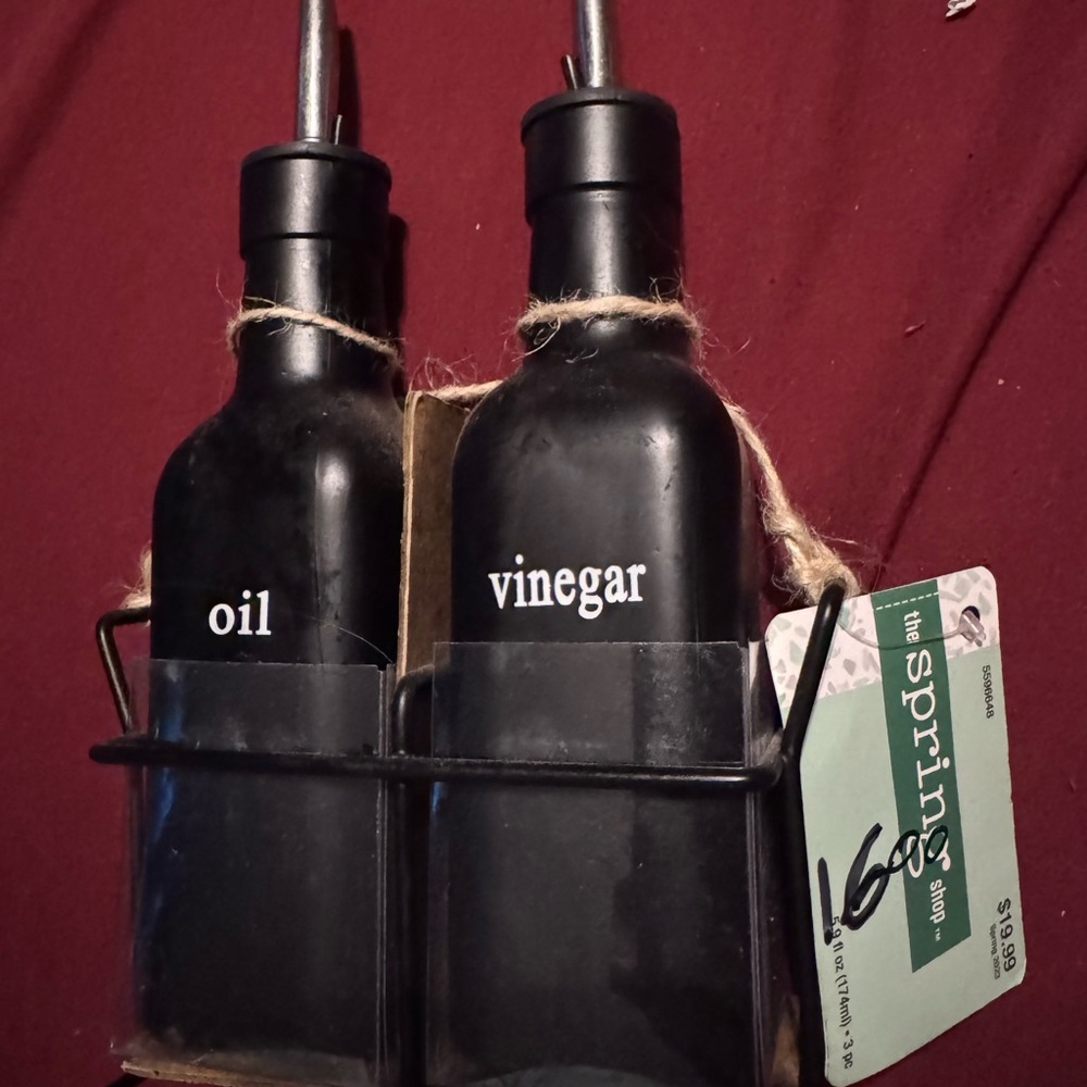 Hobby Lobby Black Oil and Vinegar Dispenser Set